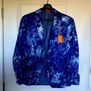 Talia sport coat, tie dye look, size S, %100 linen